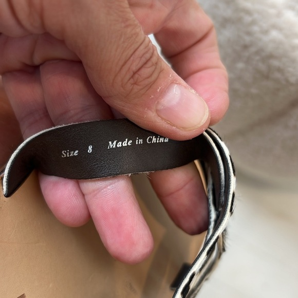 Dolce Vita real fur dyed cowhide Black and White Zebra Sandals size 8. - Picture 8 of 8